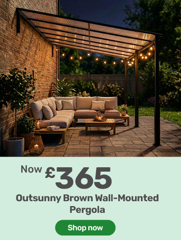 Outsunny Brown Wall-Mounted Pergola 4 x 3m. £365