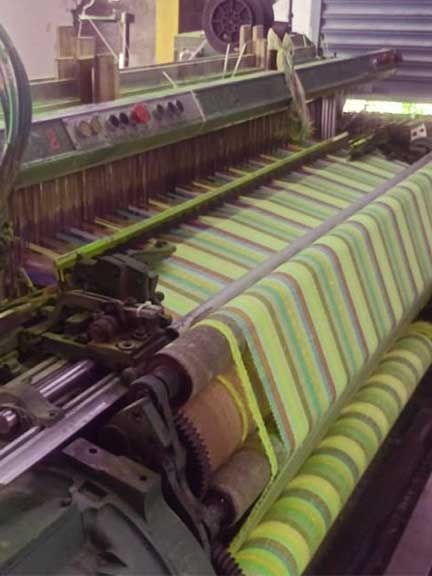 wave textile on loom