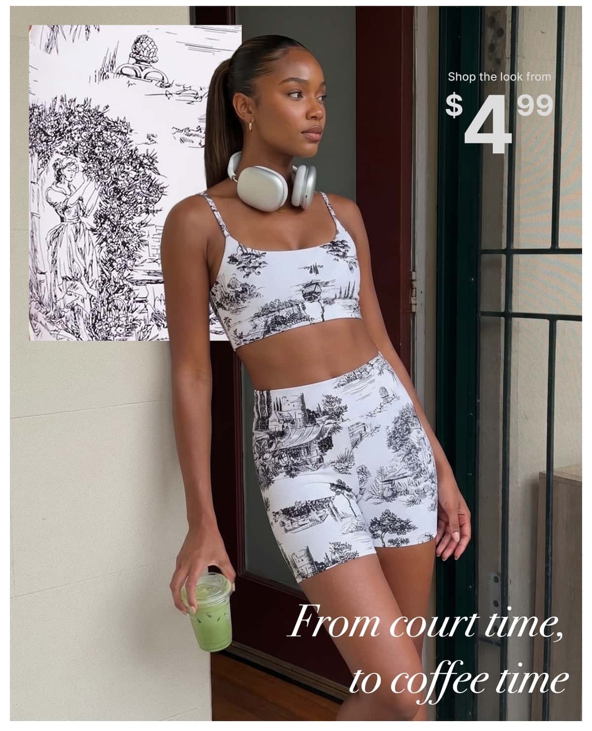 Shop Printed Cropped Active Top