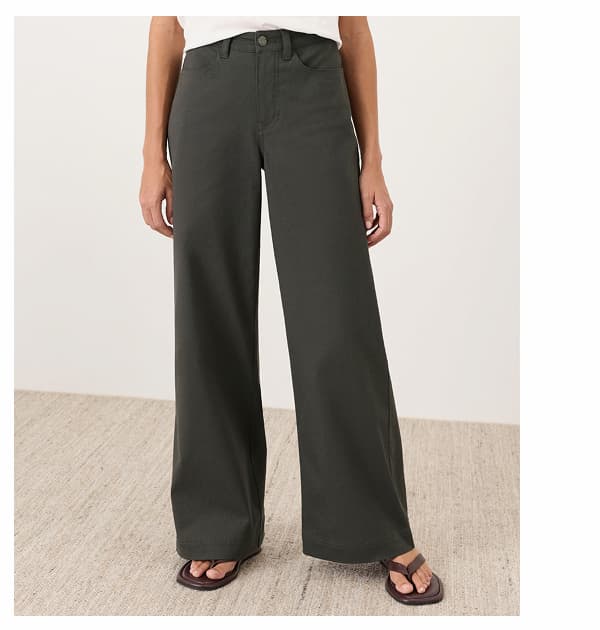 Organic Stretch Twill Wide Leg Pant