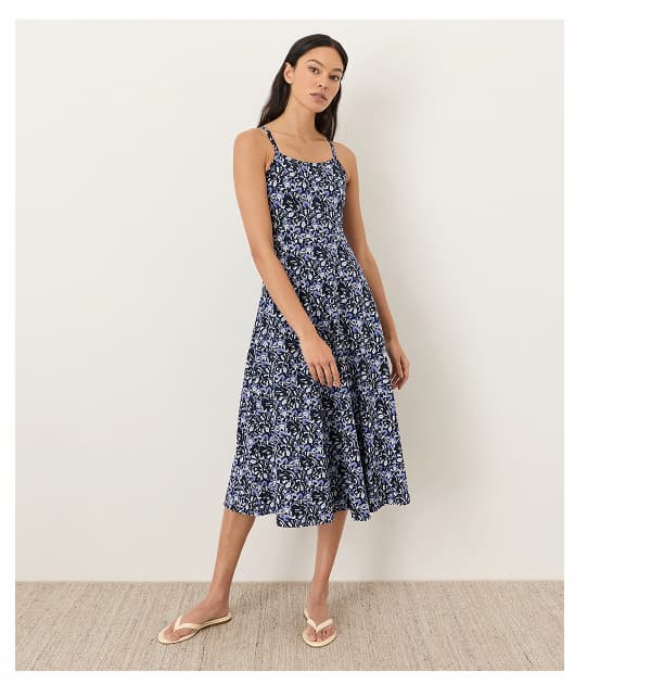 Organic Fit & Flare Midi Dress