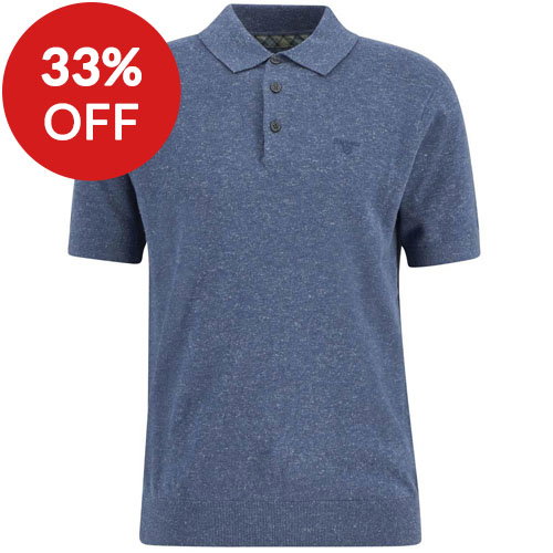 Shop Barbour Mens Muston Linen Blend Knitted Polo