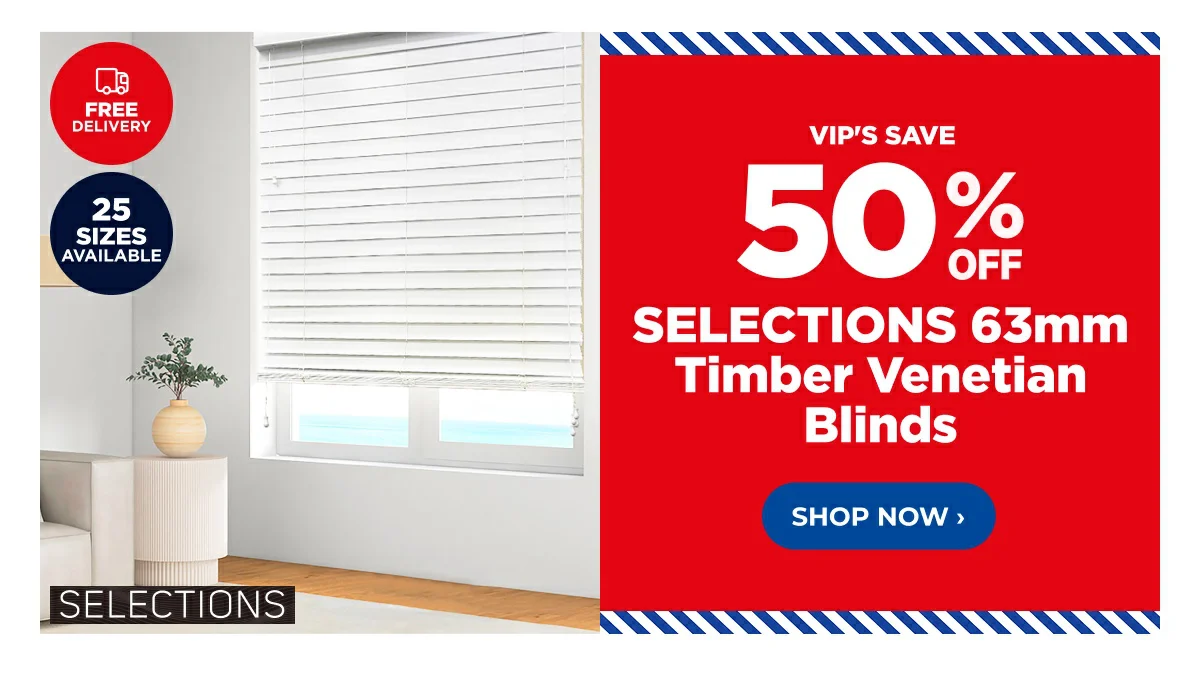 Selection 63mm Timber Venetian Blinds