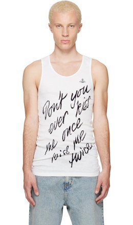 White 'Kiss Me Twice' Tank Top - Vivienne Westwood