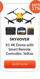 Skyrover X1 4K Drone with Smart Remote Controller, Yellow