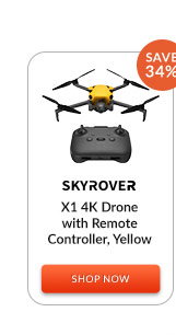 Skyrover X1 4K Drone with Remote Controller, Yellow