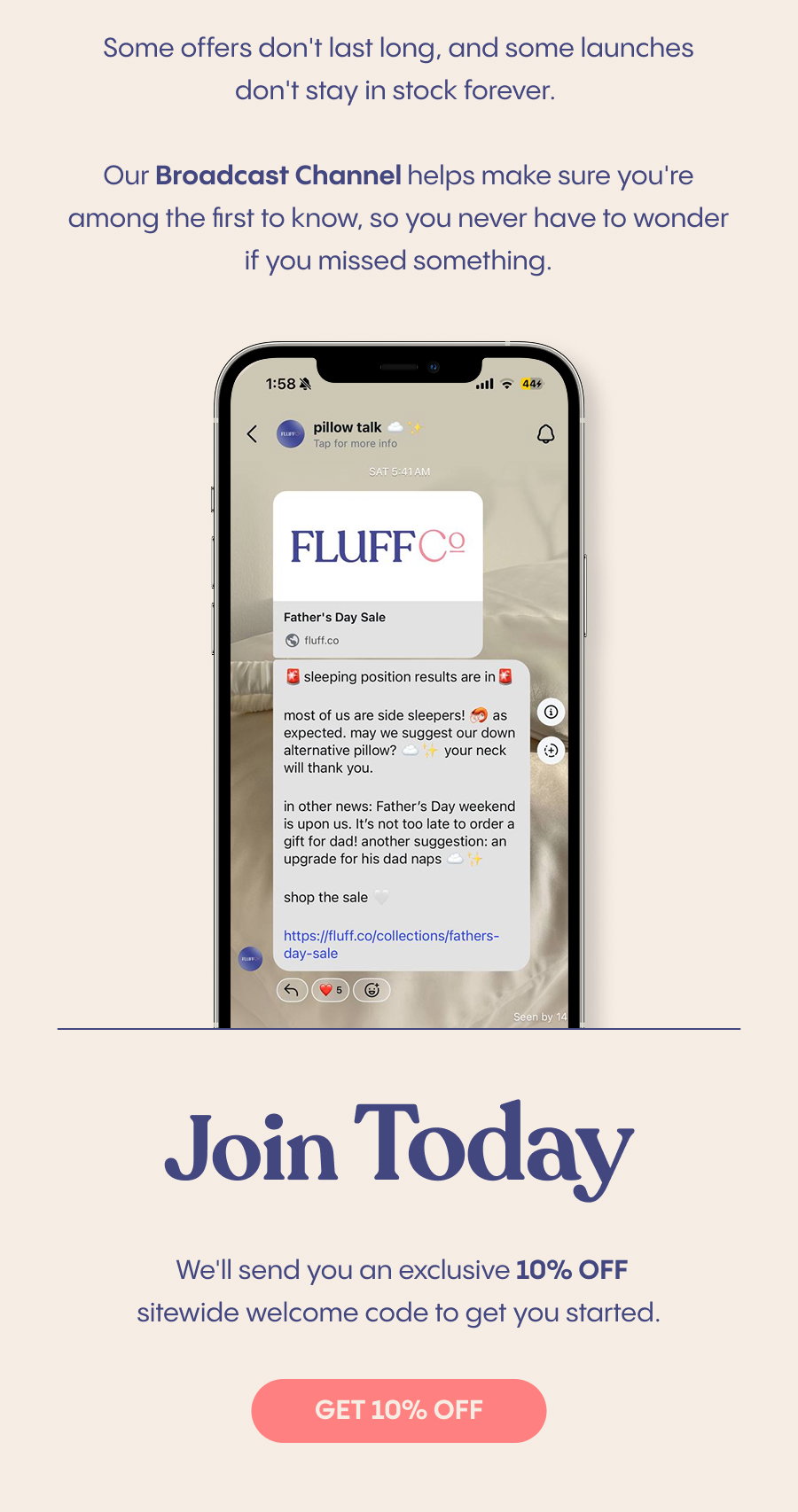 Some offers don't last long, and some launches don't stay in stock forever. Our Broadcast Channel helps make sure you're among the first to know, so you never have to wonder if you missed something.  Join today and we'll send you an exclusive 10% off sitewide welcome code to get you started. Get 10% off 