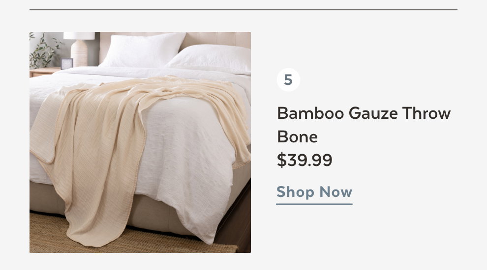 Bamboo Gauze Throw – Bone. Shop Now