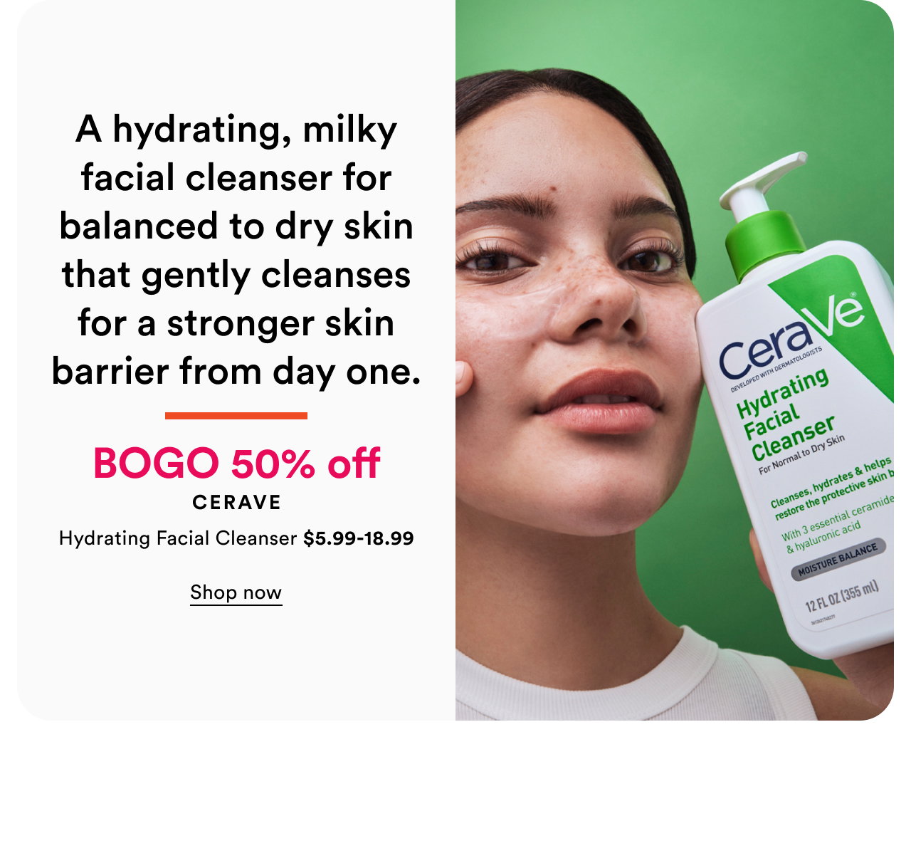 BOGO 50% off Cerave | Hydrating Facial Cleanser $5.99-18.99 | Shop now