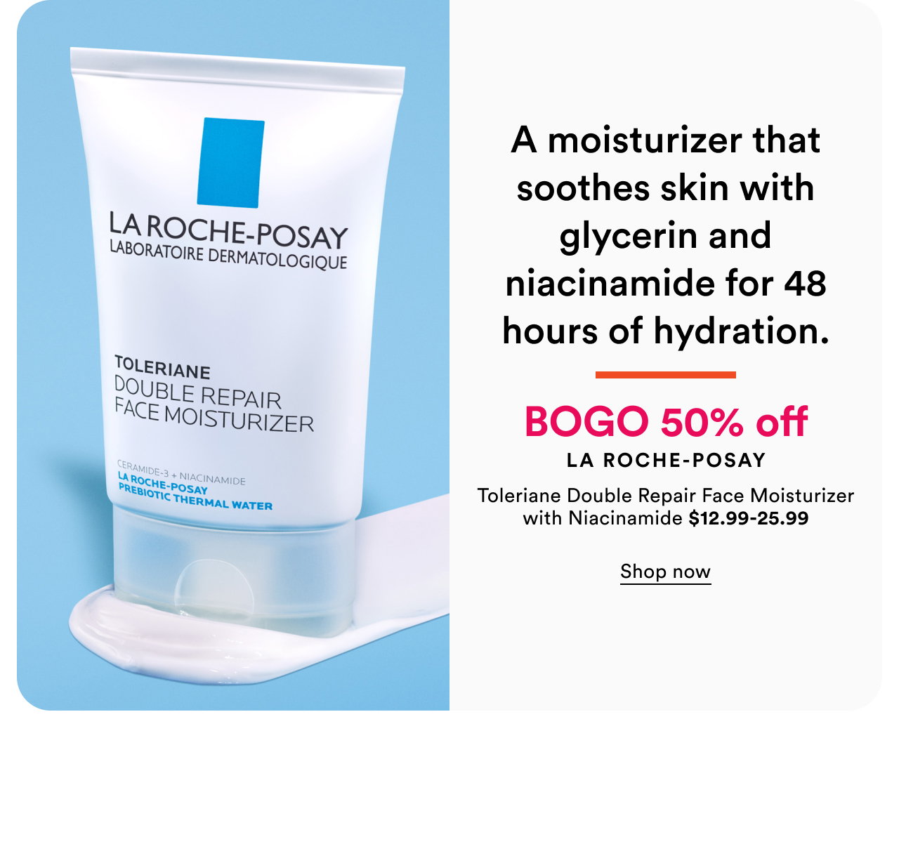 BOGO 50% off LA Roche-Posay | Toleriane Double Repair Face Moisturizer with Niacinamide $12.99-25.99 | Shop now