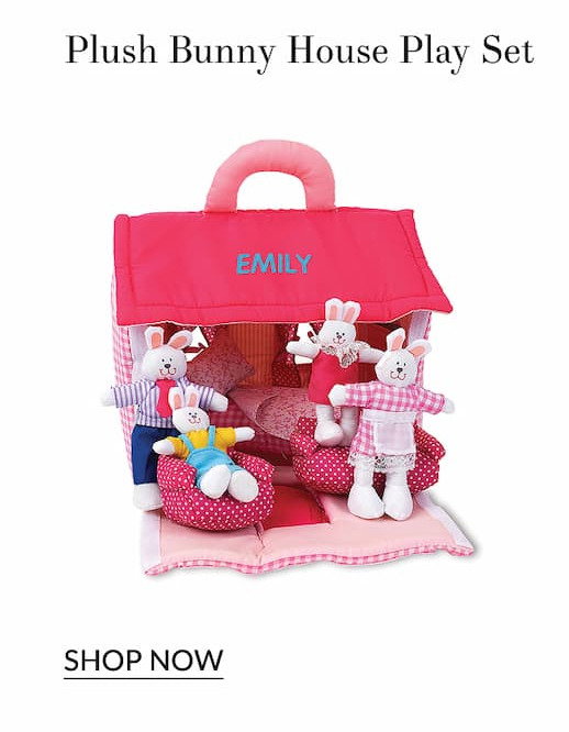 Plush bunny house play set