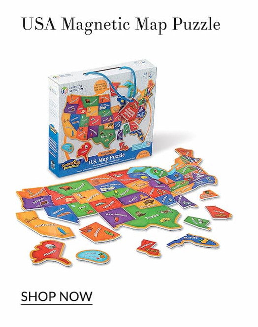 USA magnetic map puzzle