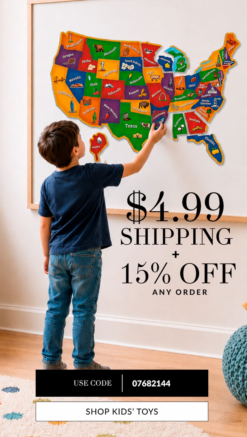 $4.99 shipping + 15% off any order