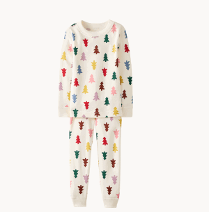 Holiday HannaJams™ Pajama Set | Festive Forest on Ecru