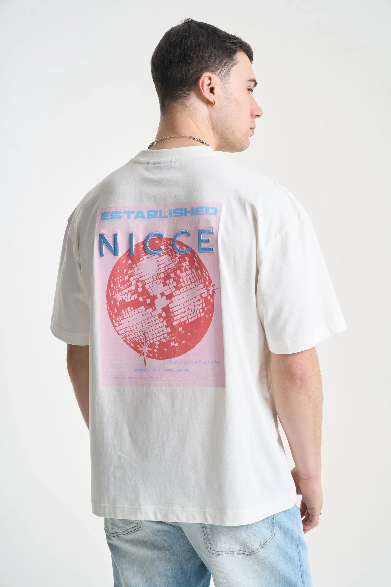 Image of NICCE Mens Nightspot T-Shirt | Snow White