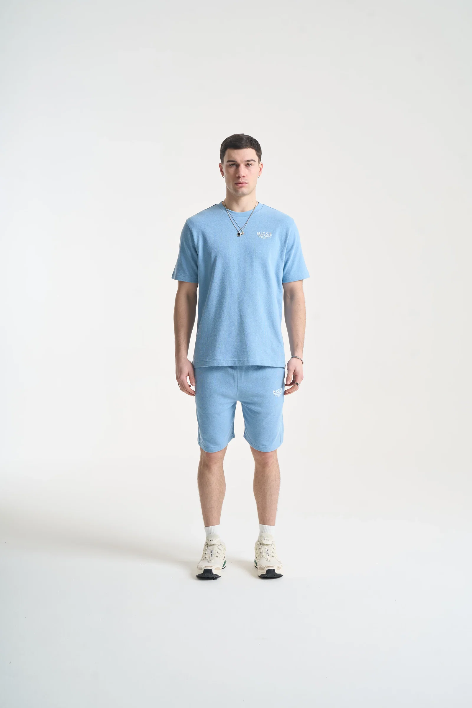 Image of NICCE Mens Cera T-Shirt & Shorts Set | Allure Blue