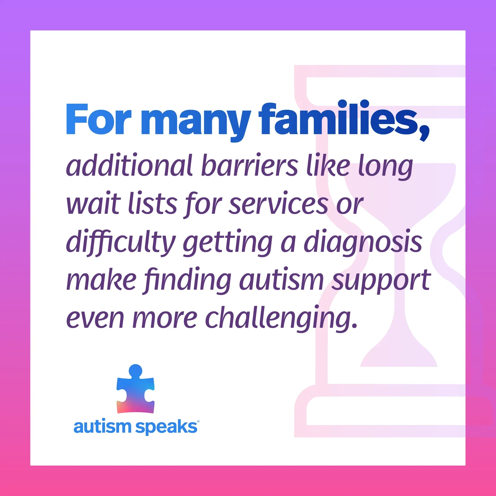 Challenges finding autism support
