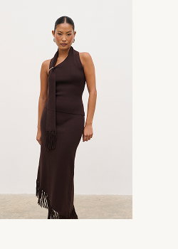 Polly Halterneck Wrap Scarf Knit Top