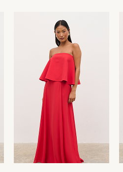 Liv Peplum Bandeau Maxi Dress