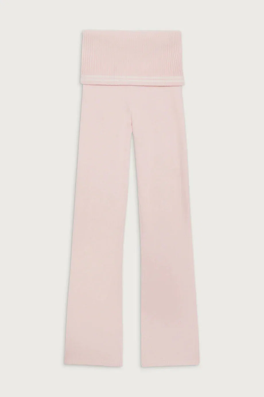 Frankies Bikinis Aimee Cloud Knit Flare Pant in Rosebud Pink