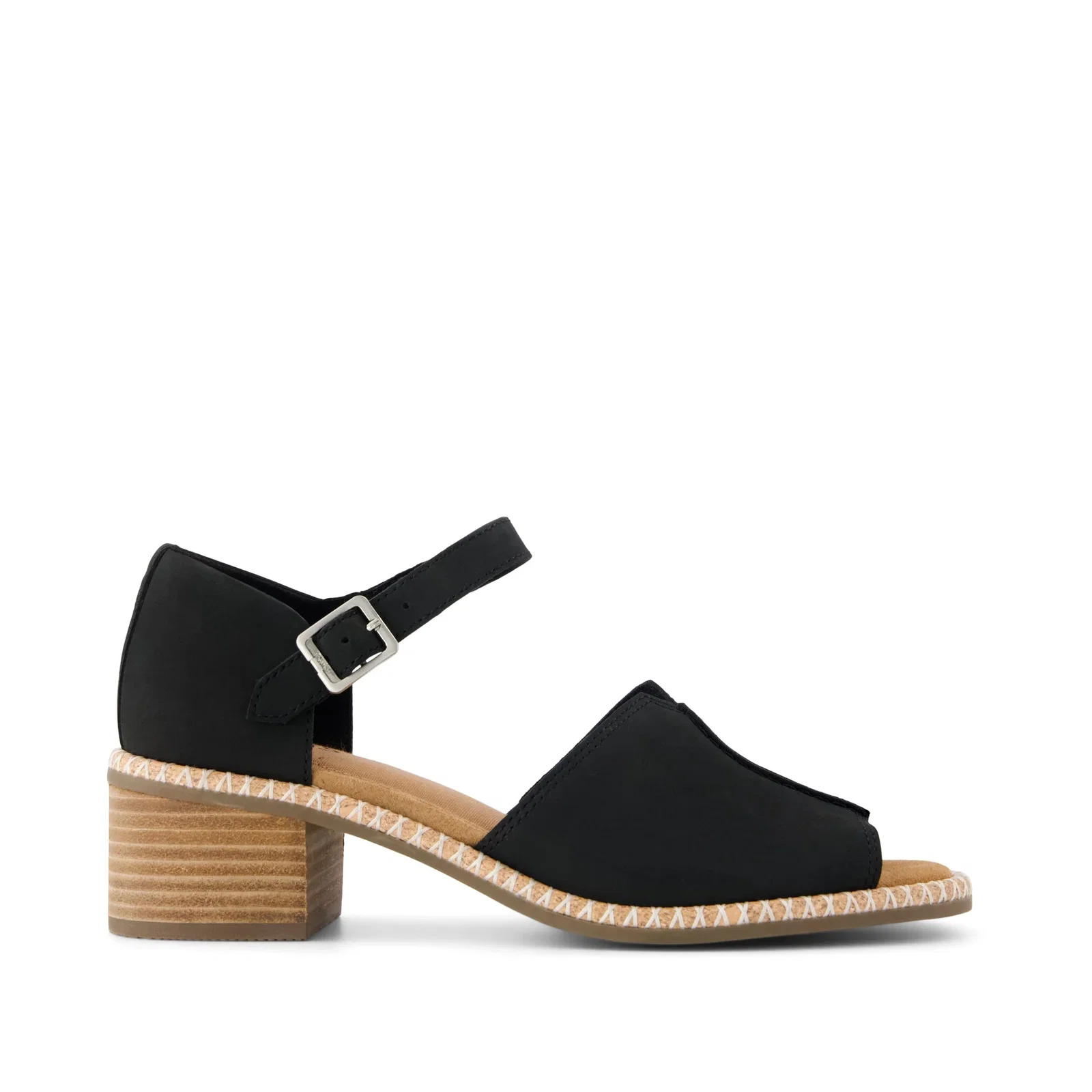 Image of Womens Ines Heel Black Nubuck Leather
