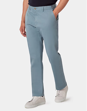 Slim Fit Sea Blue Garment-Dyed Chinos