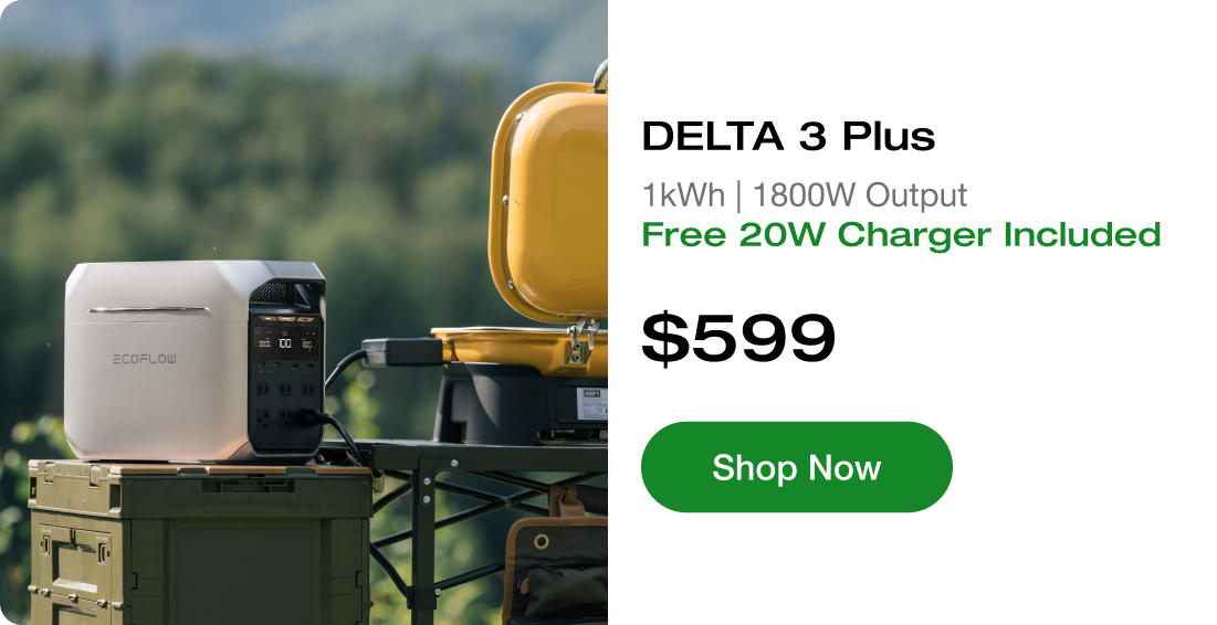 DELTA 3 Plus 1kWh | 1800W Output 🎁 Free 20W Charger Included $599