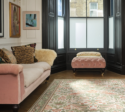 Strawberry Thief Sage & Rose Rug