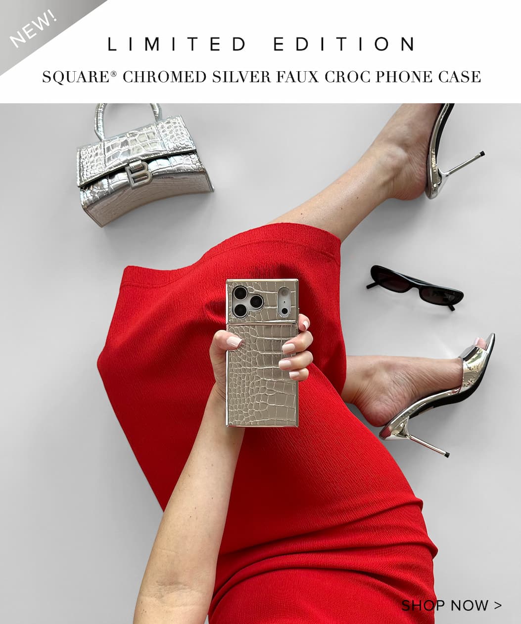 chromed silver croc