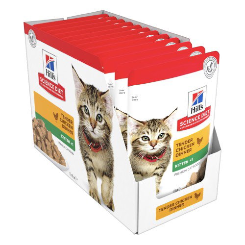 Image of Hills Science Diet Kitten Chicken Cat Food Pouches 12x85g