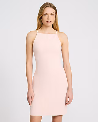 Square Neck Sleeveless Front Seam Mini Sheath Dress