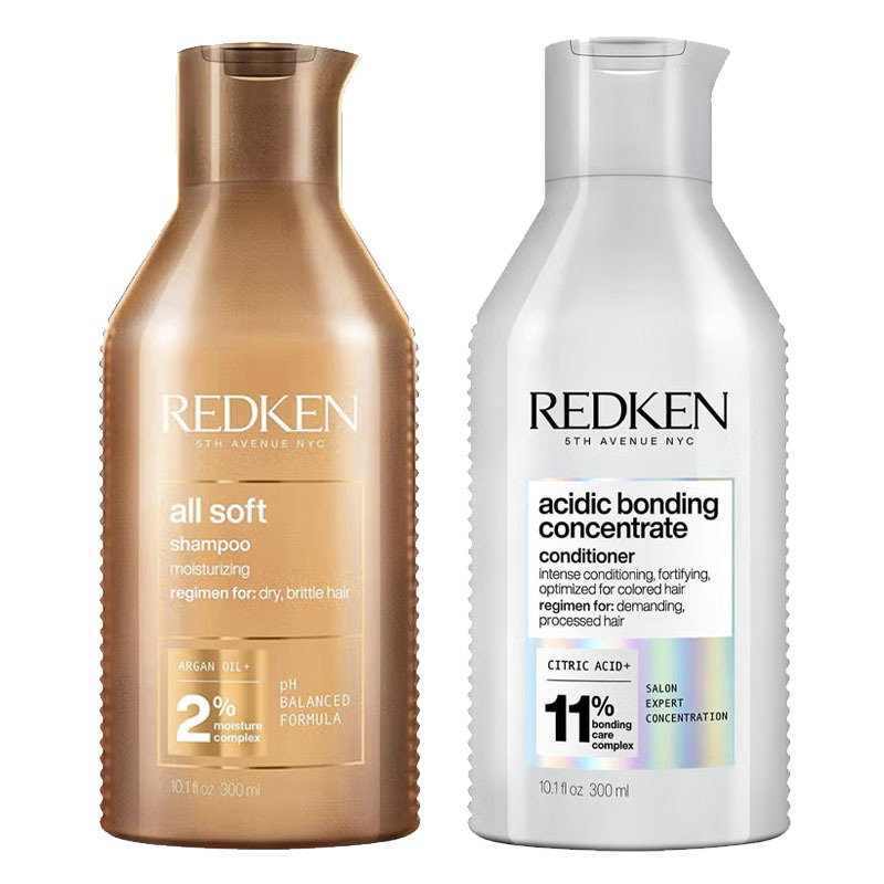 Image of Redken All Soft Shampoo 300ml & Acidic Bonding Concentrate Conditioner 300ml Duo