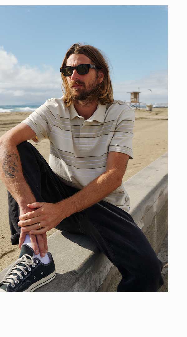 Male model in the Greg Rugby Polo