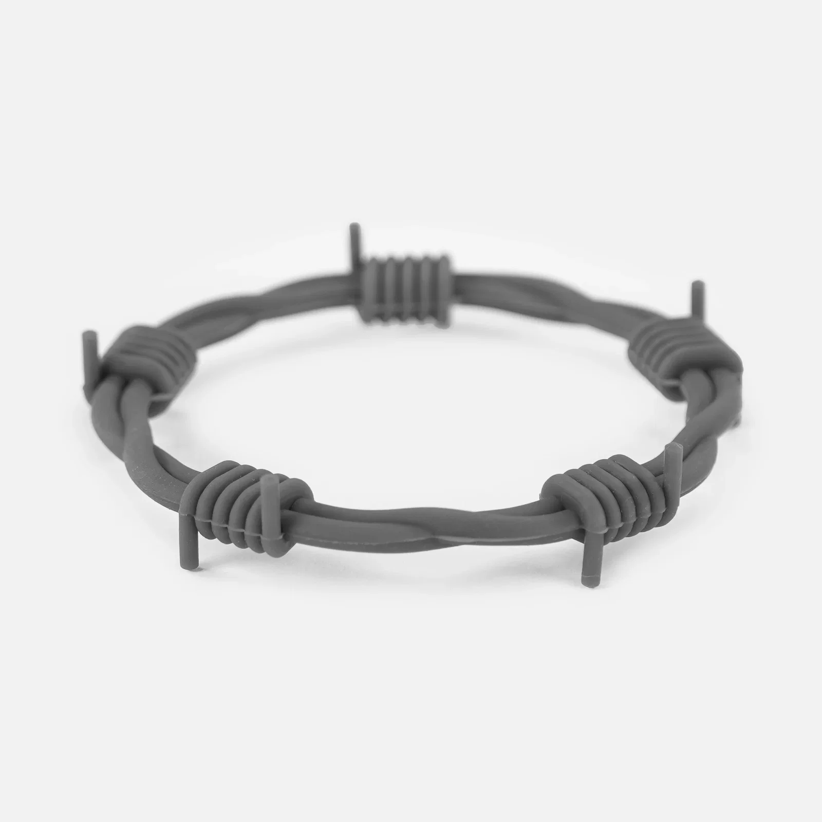 Image of Gray Barbed Wire Silicone Wristband