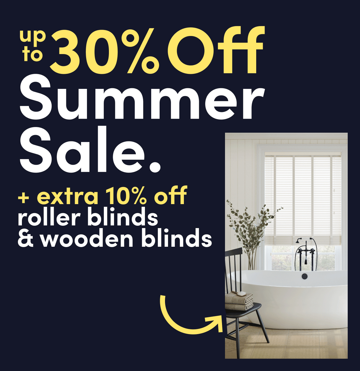 30% off summer sale + extra 10% off roller wooden blinds