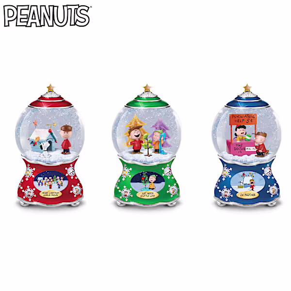 Musical Glass Snowglobes with Sculpted PEANUTS™ Scenes