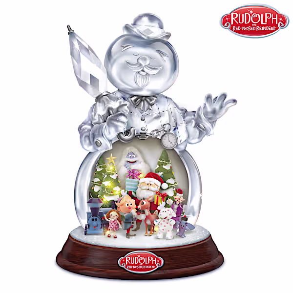 Crystals Sculpture Lights Up and Plays 'Rudolph the Red-Nosed Reindeer'