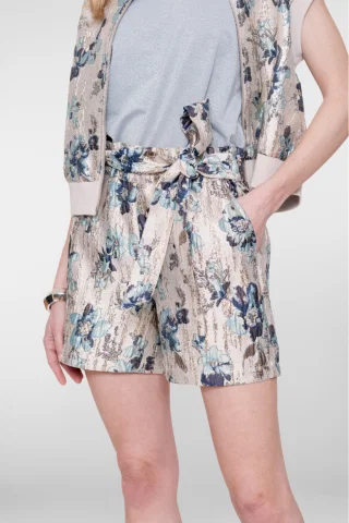 JACQUARD SHORT MET GLANS 61386 14 Dark Blue/Light Blue/Champagne