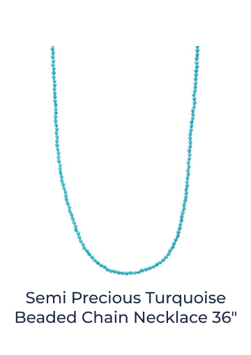 Semi Precious Turquoise Beaded Chain Necklace