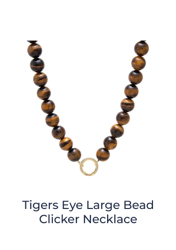 Tigers Eye Large Bead Clicker Necklace