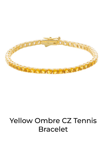 Yellow Ombre CZ Tennis Bracelet