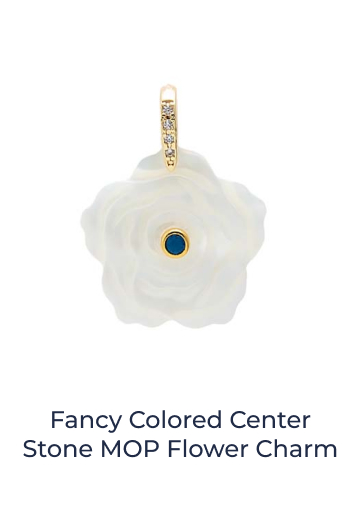 Fancy Colored Center Stone MOP Flower Charm