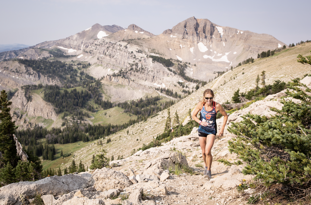 Runner under Cody Peak at JHMR