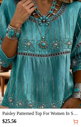 Paisley Patterned Top For Women In...