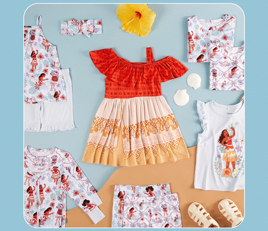Just Set Sail! Answer the call of the ocean with new styles! Inspired by characters you love and tripical florals, they're perfect for new adventures together. [SHOP NOW]