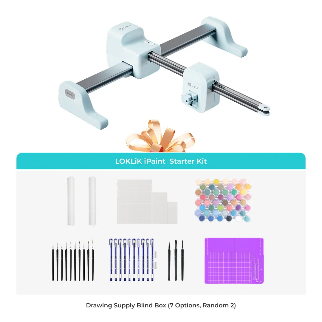 LOKLiK-HTVRONT iPaint | AI-Powered Painting Machine, Starter Kit - Bubble Blue