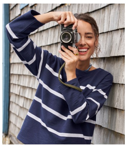 Women's Peaks Island Top, Relaxed Boatneck Long-Sleeve Stripe