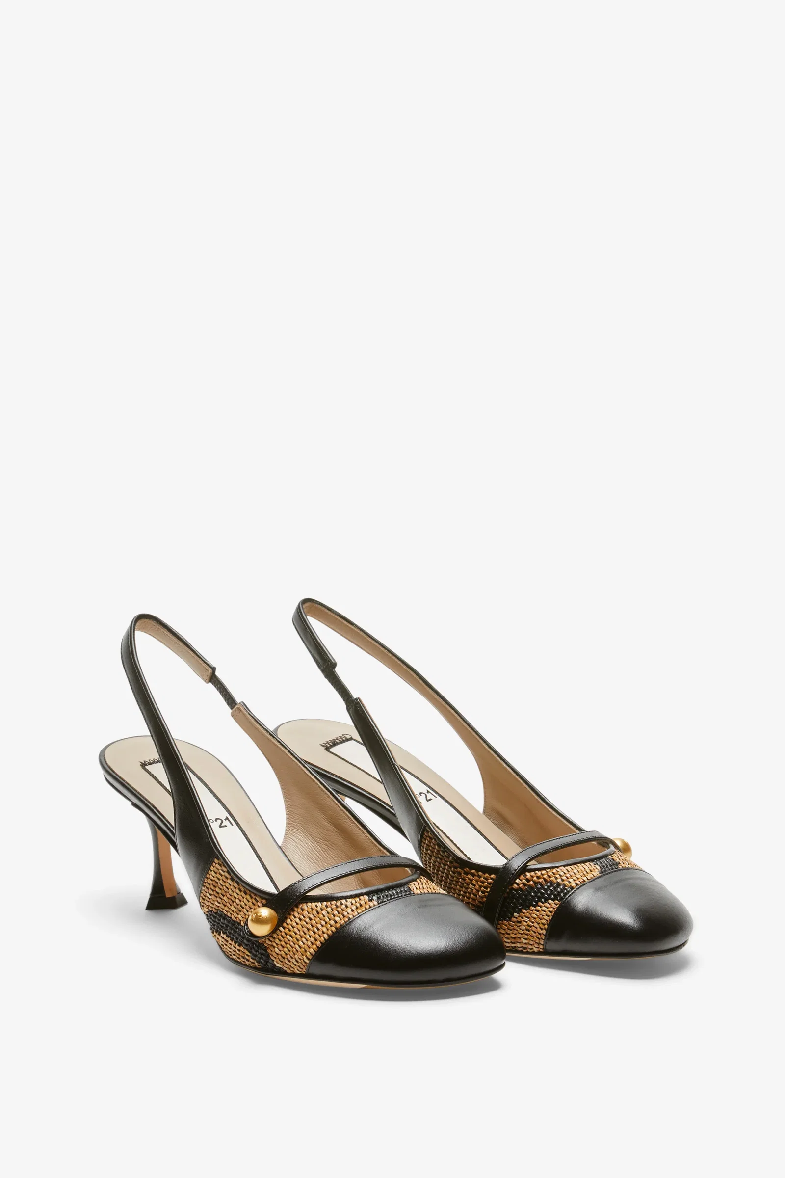 Image of Two-tone round toe slingabck