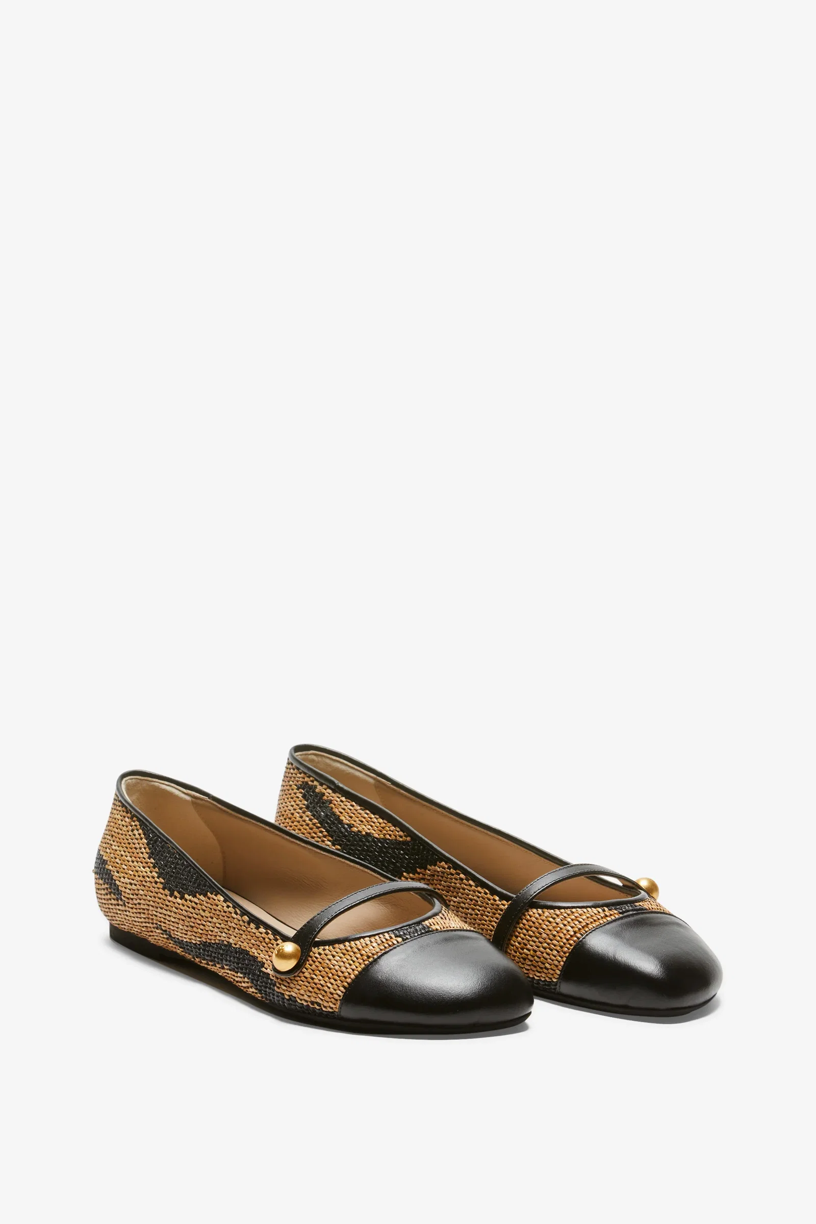 Image of Two-tone round toe ballerinas