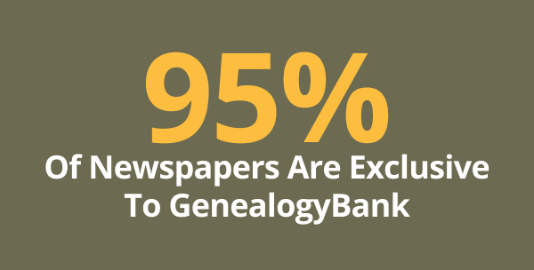 95% of Newspapers Are Exclusive to GenealogyBank